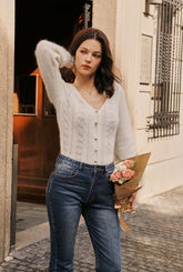 Carissa Mohair Cardigan - Ivory