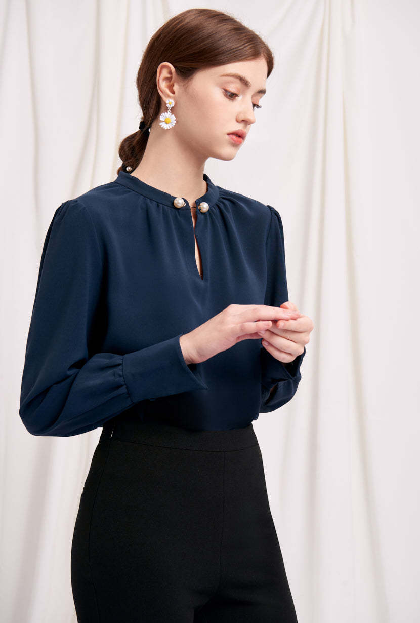 Buvette Pearl Blouse - Navy