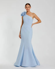 One Shoulder Mermaid Gown With 3D Flower