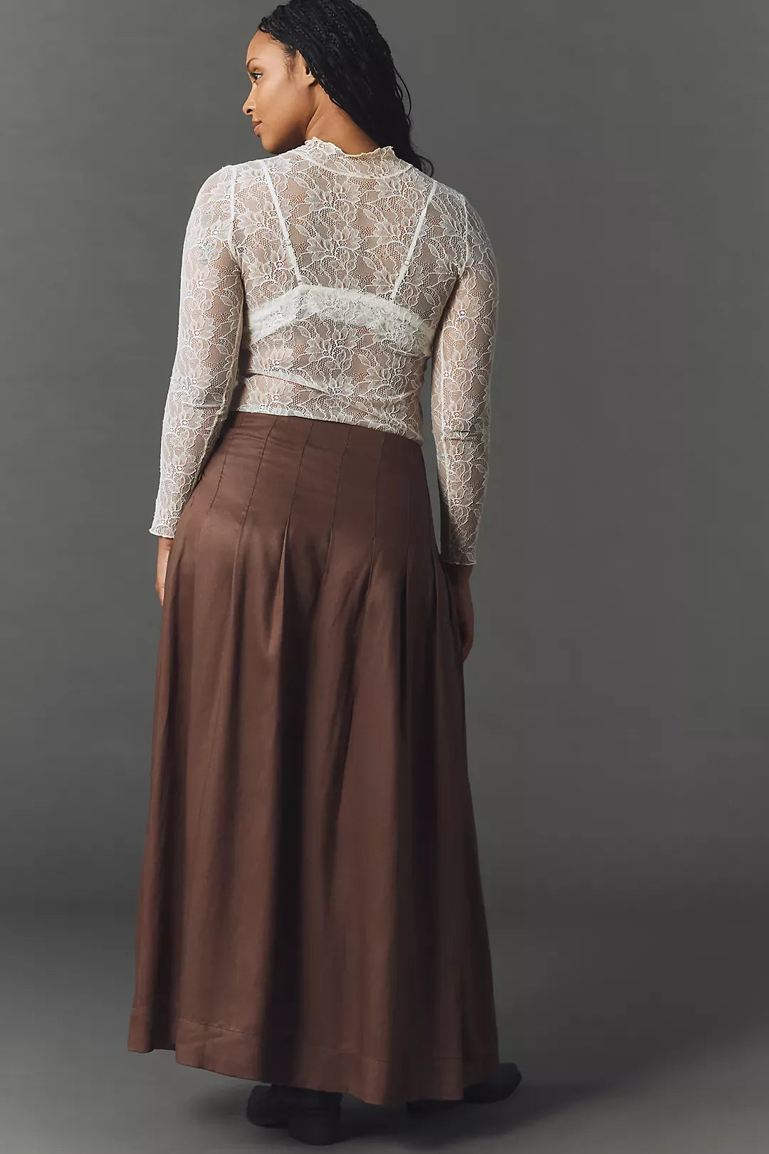 Black Floral The Thea Long-Sleeve Twofer Maxi Dress