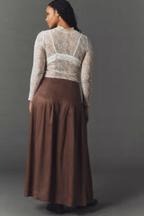 Black Floral The Thea Long-Sleeve Twofer Maxi Dress