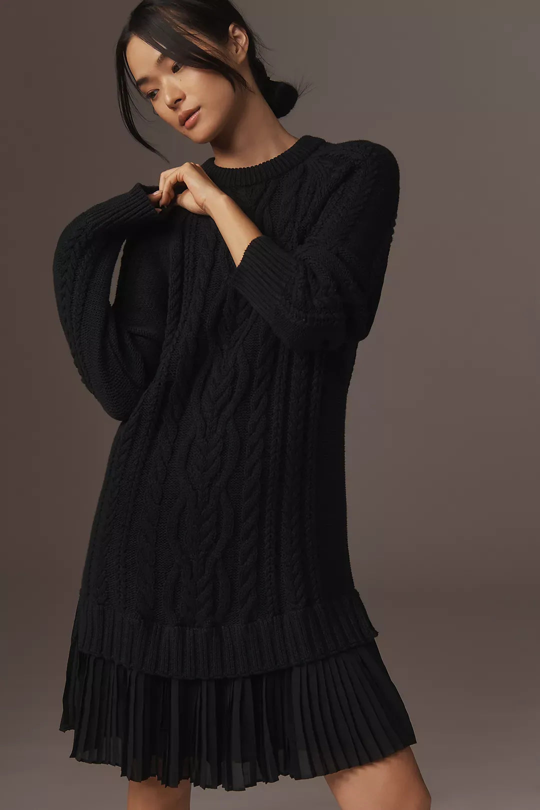 Black Onyx The Delphine Sweater Twofer Mini Dress