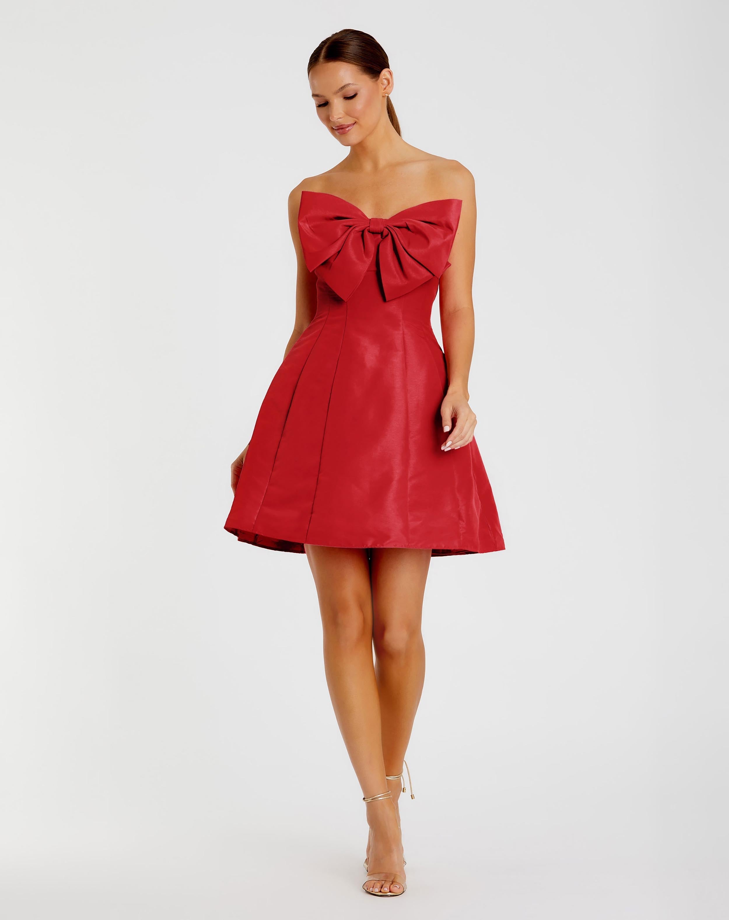 Strapless Oversized Bow Fit & Flare Mini Dress
