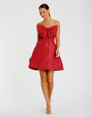 Strapless Oversized Bow Fit & Flare Mini Dress
