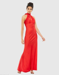 Keyhole Halter Empire Waist Gown