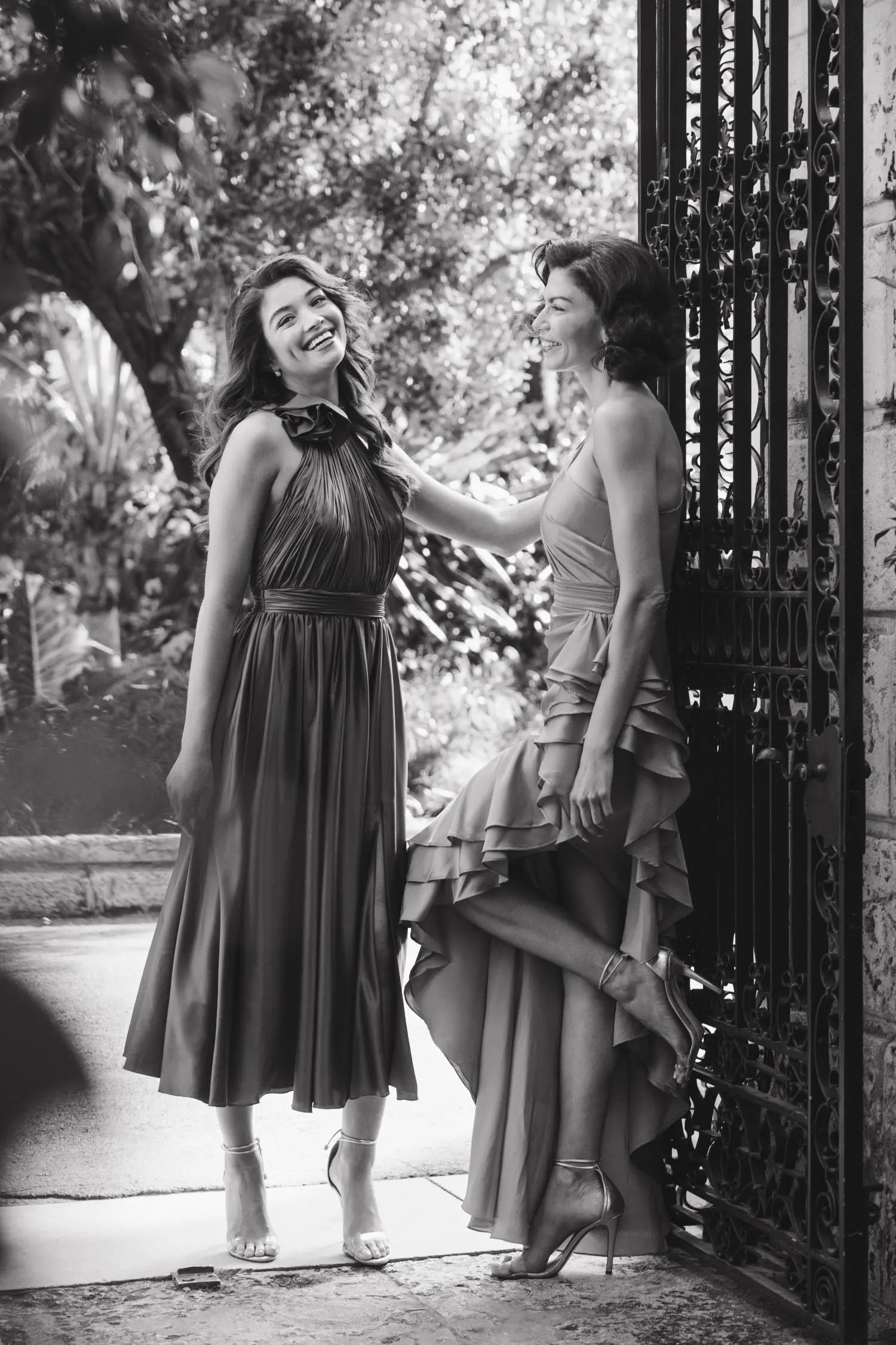 Teal Pleated Charmeuse High Neck Sleeveless Midi Dress