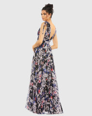 Black Floral Tie Shoulder V-Neck Maxi Dress - FINAL SALE