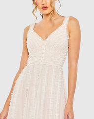 Pink Sleeveless Ruffle Tiered Dress