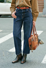 Bentley Straight Cropped Jeans - Dark Indigo