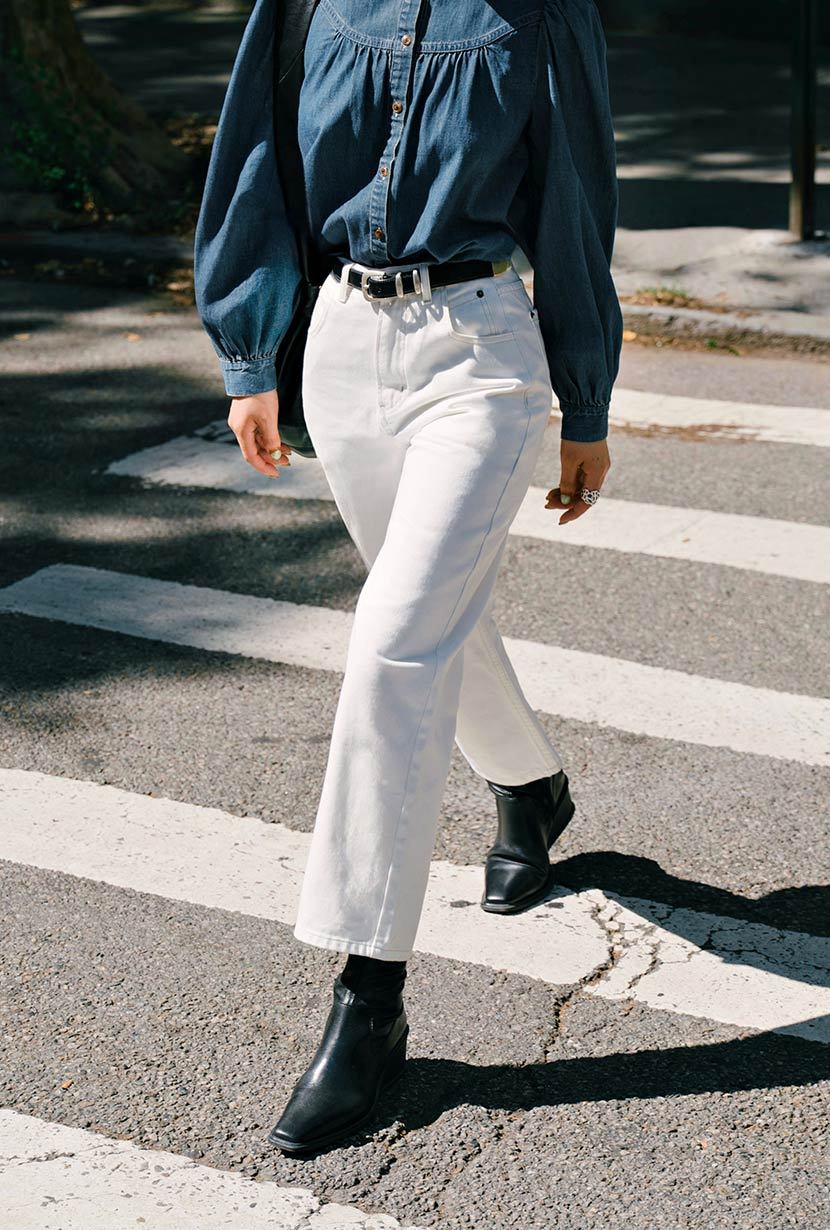 Bentley Straight Cropped Jeans - White