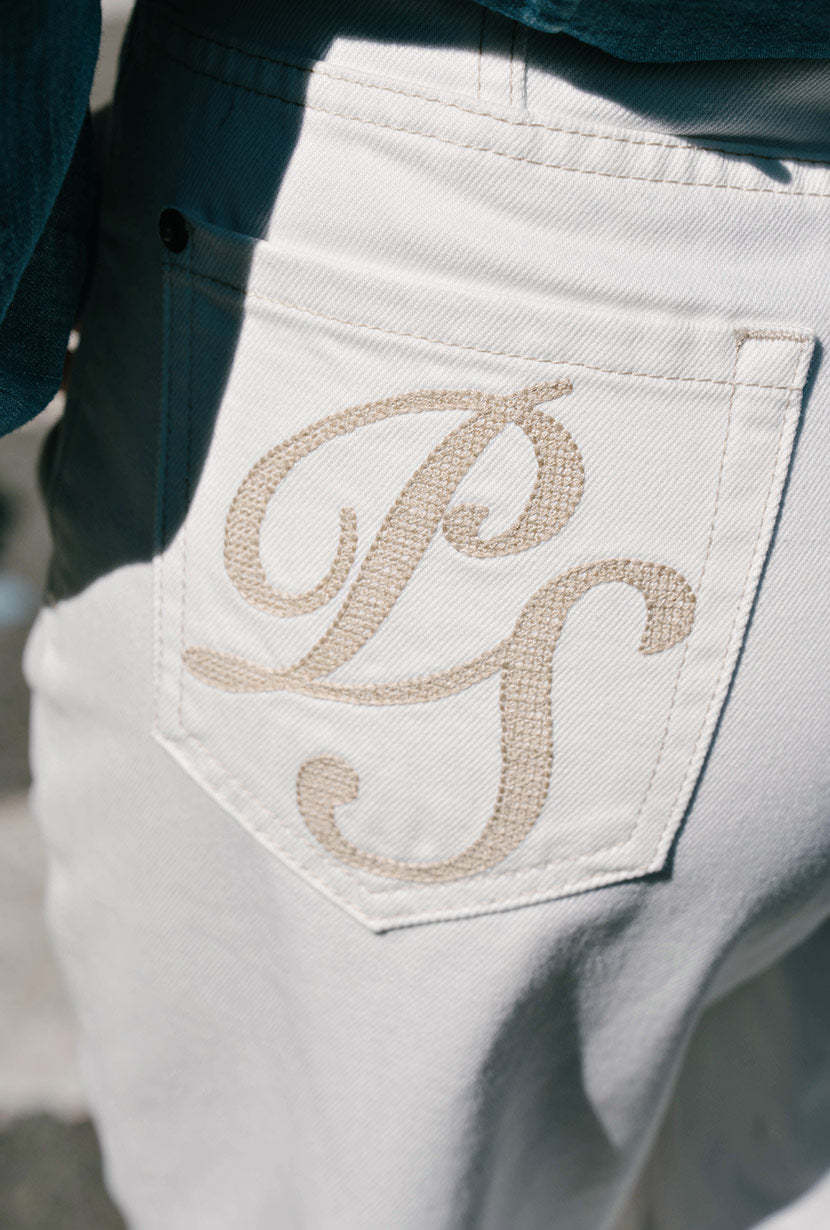 Bentley Straight Cropped Jeans - White