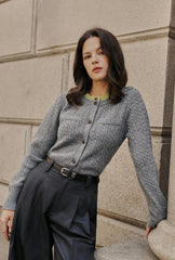 Black and Silver Textured Leather Belt