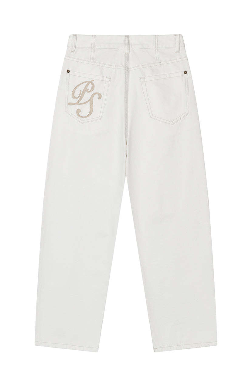 Bentley Straight Cropped Jeans - White