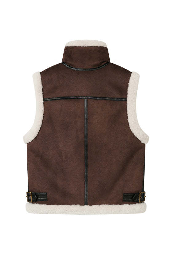 Camilla Shearling Vest Jacket - Chocolate