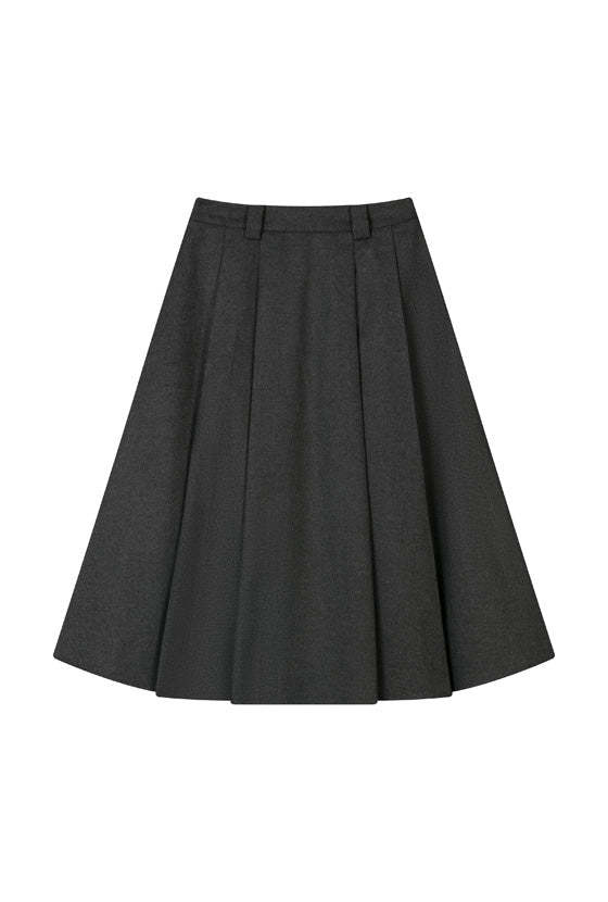 Blake Wool Blend Skirt - Grey