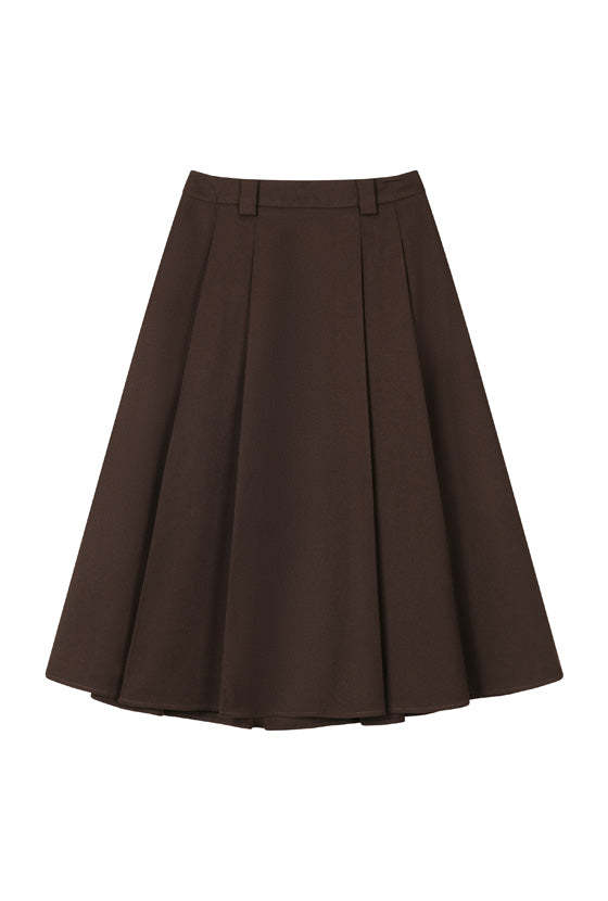 Blake Wool Blend Skirt - Chocolate