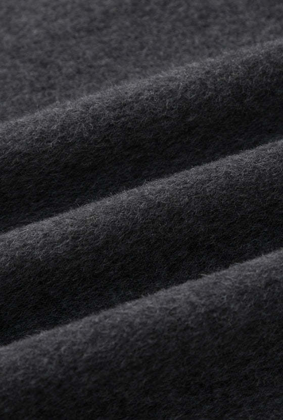 Carina Wool & Silk Scarf Coat - Charcoal