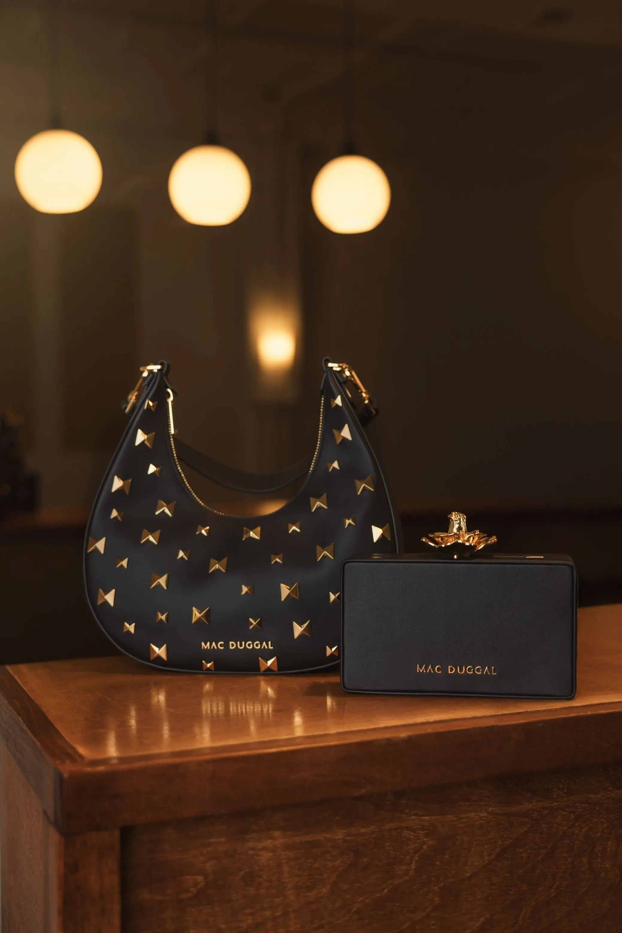 Black Leather Hobo Bag With Gold Hardware - FINAL SALE