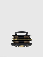 Black Small Leather Tote Bag With Gold Hardware - FINAL SALE