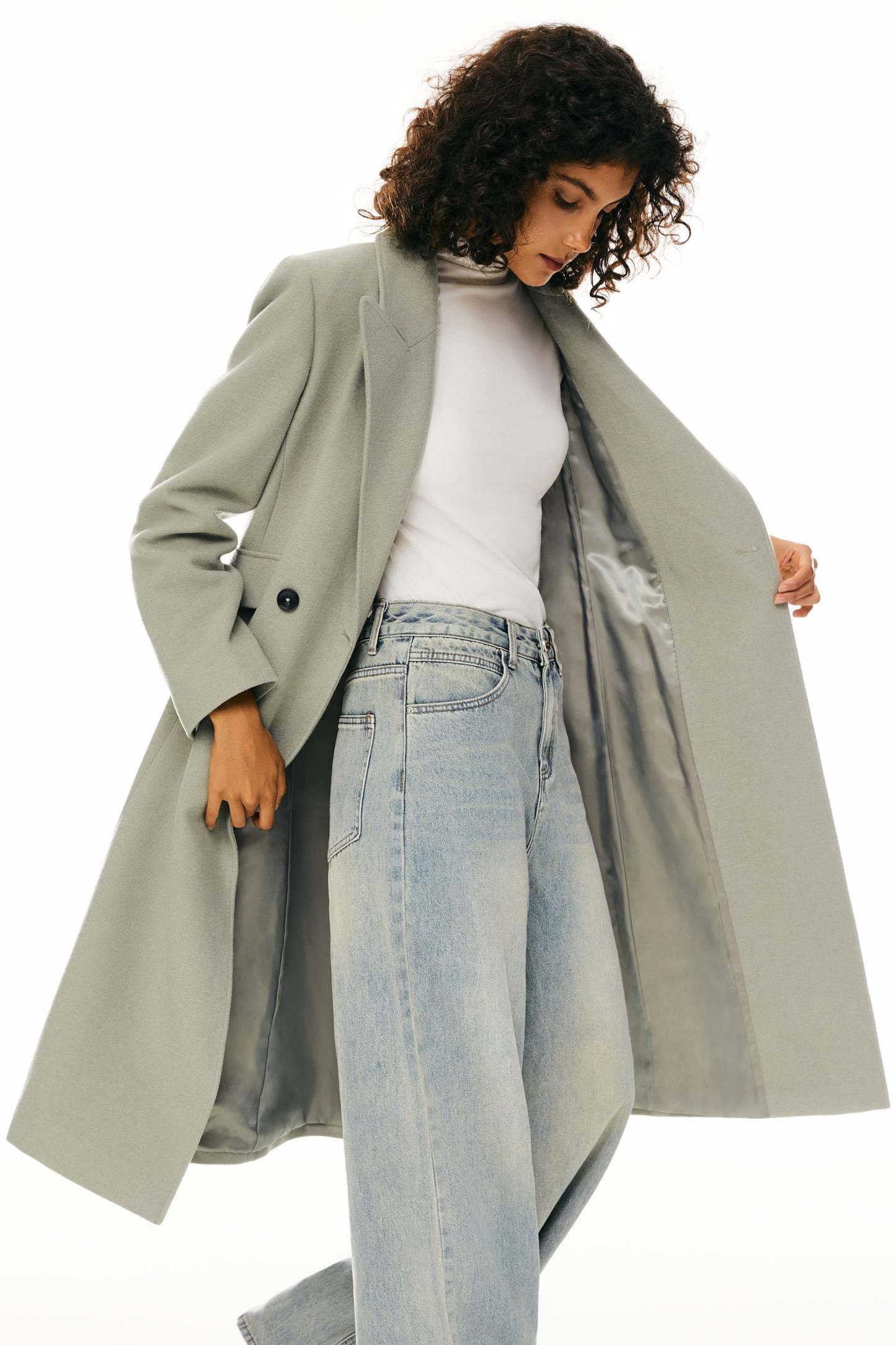 Wool Blend Long Coat