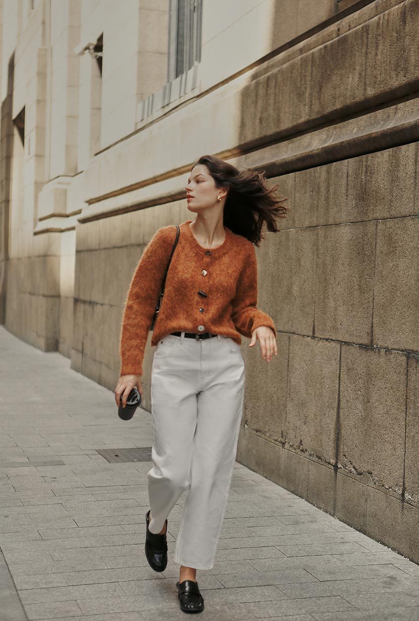 Brayden Alpaca Cardigan - Ginger