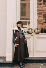 Blake Wool Blend Skirt - Chocolate