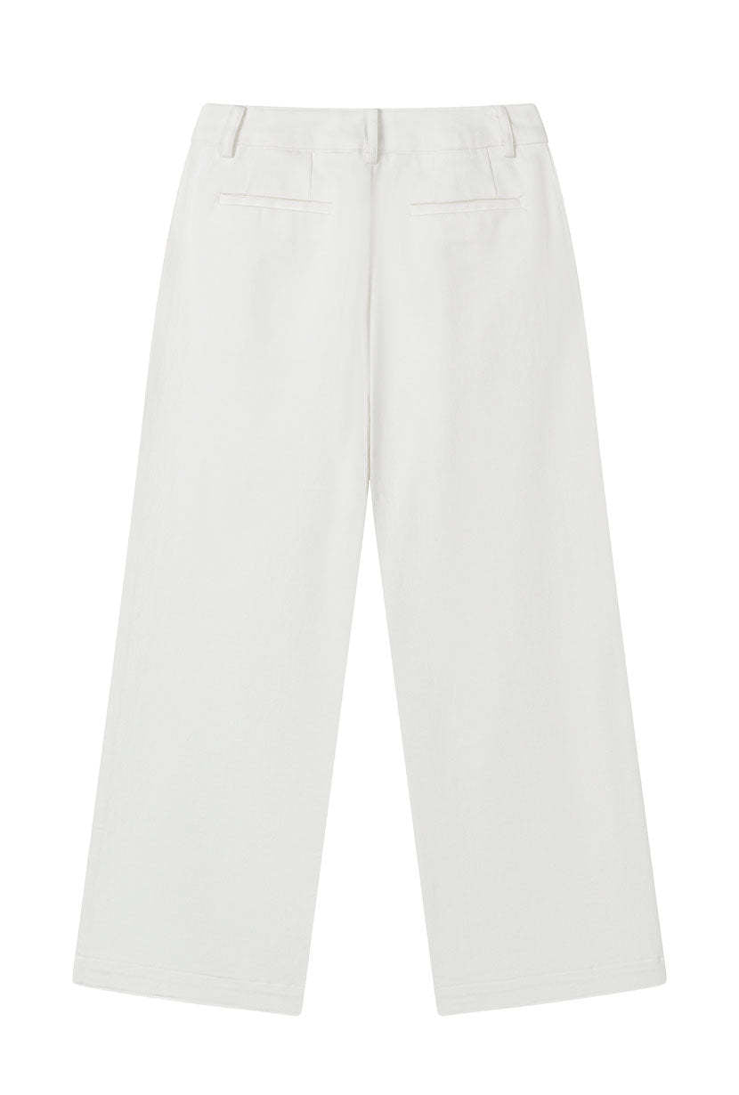 Billy Cropped Wide-Leg Denim Jeans - White